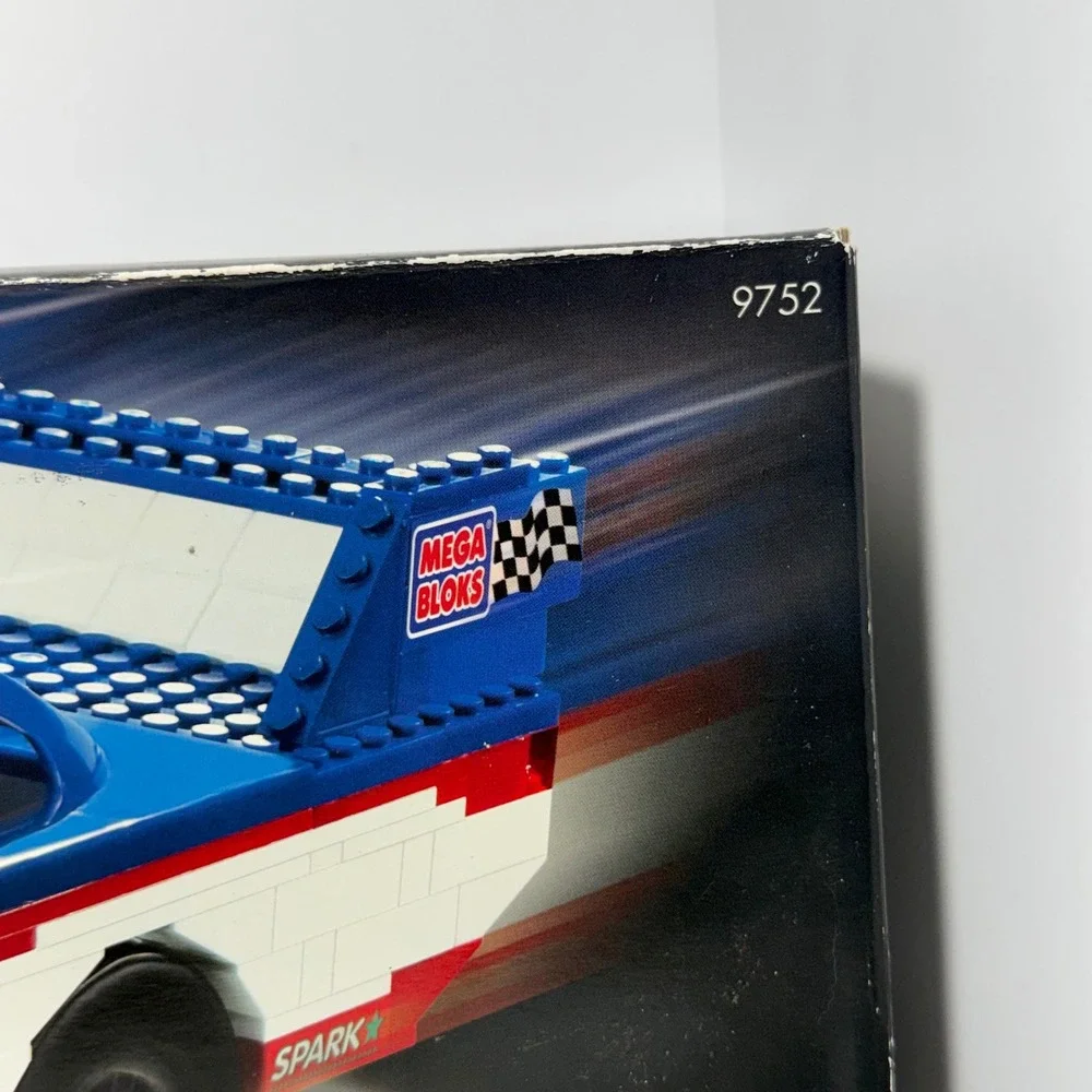 Mega Bloks Mega Modelz Funny Car 9752 Red White Blue Dragster 460 Pieces Vintage